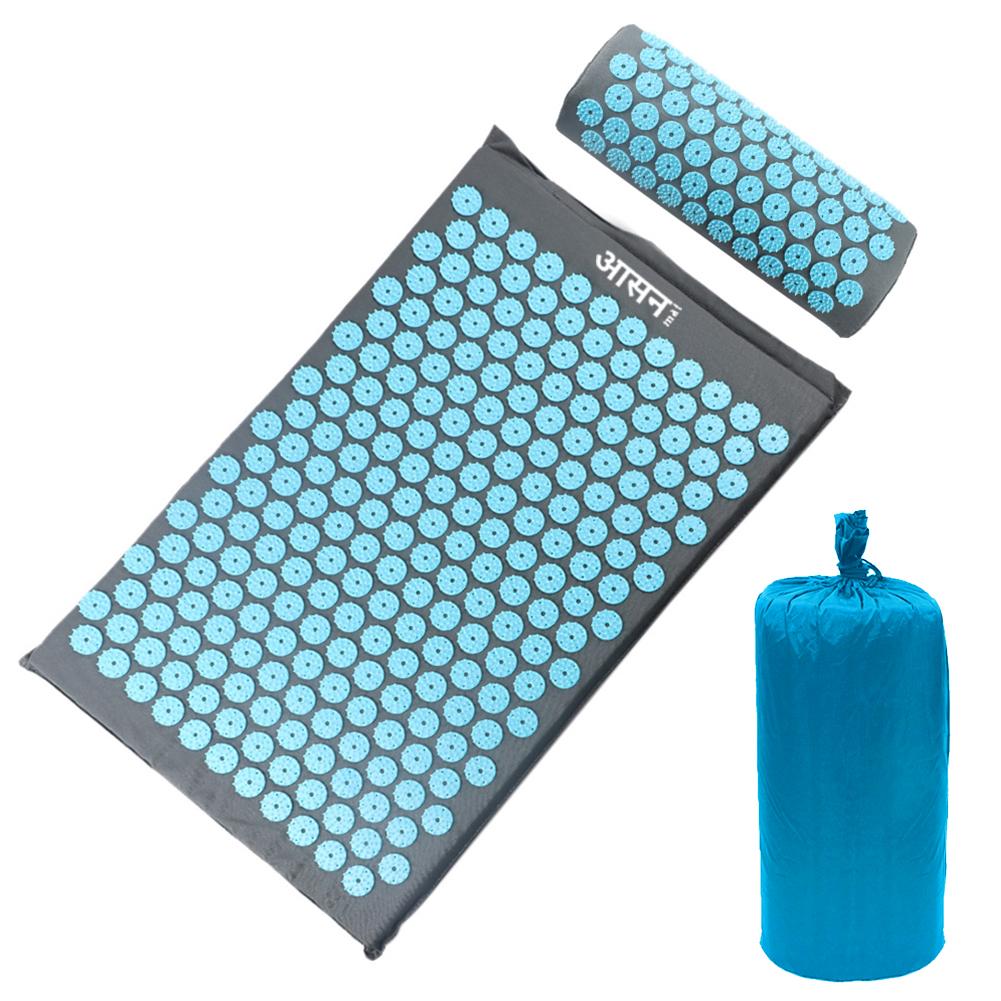 

Acupuncture Massage Mat+Pillow+Blue Cloth Bag Set (Blue Thorn Grey Cloth), 501 Original