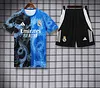2025/2026 Real Madrid Pre-Match Training Black Blue Shirt+Shorts 1:1 Thai Quality