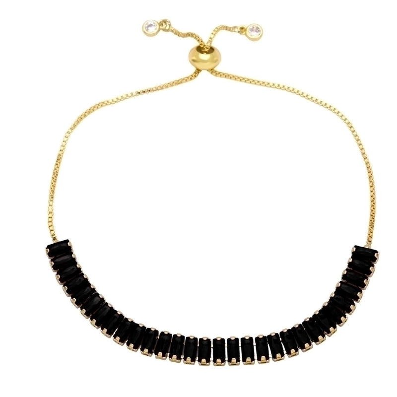 Fashion Simple Colorful Zircon Inlaid Copper Bracelet