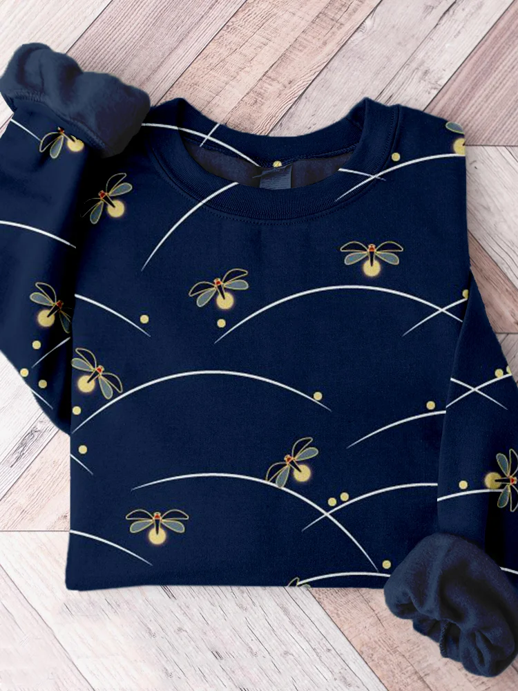 Comstylish Vintage Japanese Glowworms Art Comfy Sweatshirt