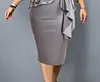 Women's Plus Size Work Dress Floral Crew Neck 3/4 Length Sleeve Winter Fall Stylish Elegant Midi Dress Date Work Dress / Sheath Dress