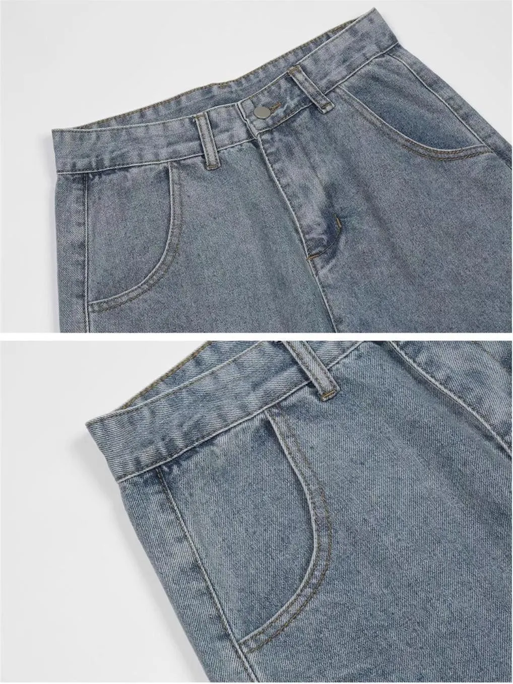 Brownm men's vintage jeans with cross patch