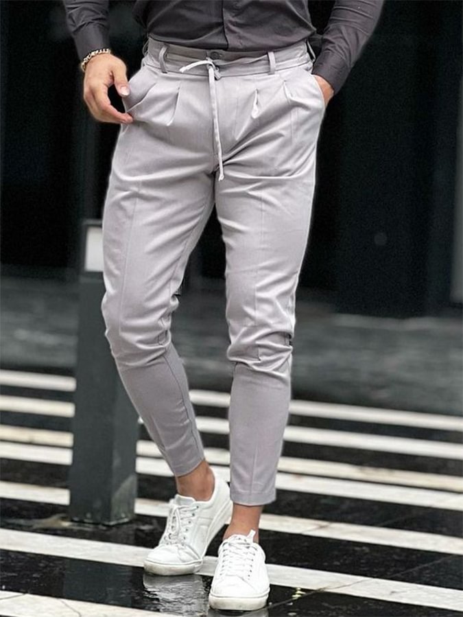 Men's Casual Light Gray Pants
