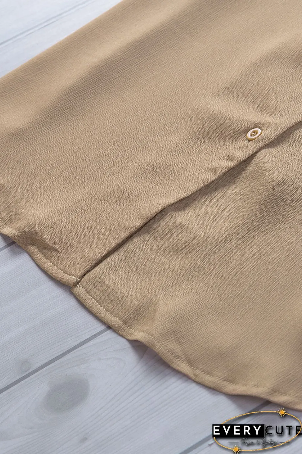 Khaki Button Front Short Sleeve Shirt