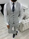 Argeli Dark Gray Plaid Slim Fit Suit