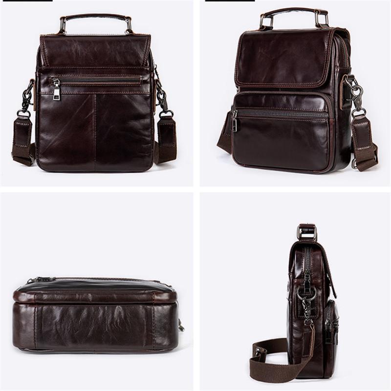 Mens Classic Business Casual Briefcase Handbagas Leather Shoulder Packs