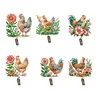 6pcs/set DIY Special-shaped Diamond Painting Wall-mounted Key Hook Kit (Chicken)