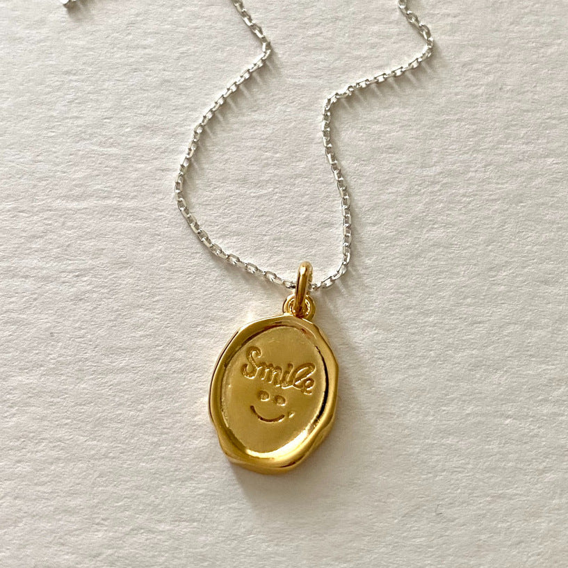 925 Sterling Silver Minimalist Smile Silver Necklaces