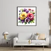 Pansy-Partial 11CT Stamped Cross Stitch Bead Embroidery 36*36cm/14.17*14.17in tapestrymarket