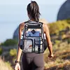 PVC Clear Outdoor Backpack Multi Pocket Transparent Sports Backpack Hiking Bag