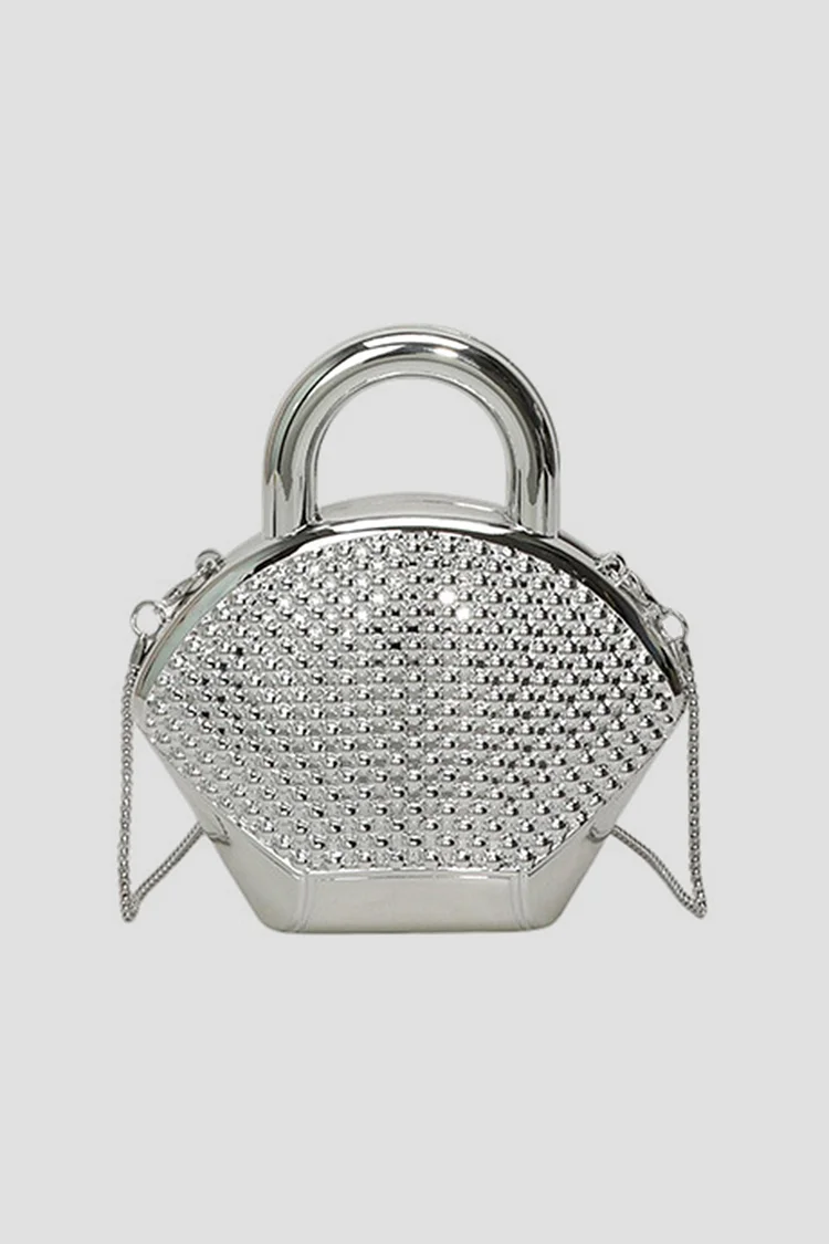Fashion Sheen Metallic Finish Beads Shell Crossbody Mini Shoulder Bag 2024 - Xpluswear