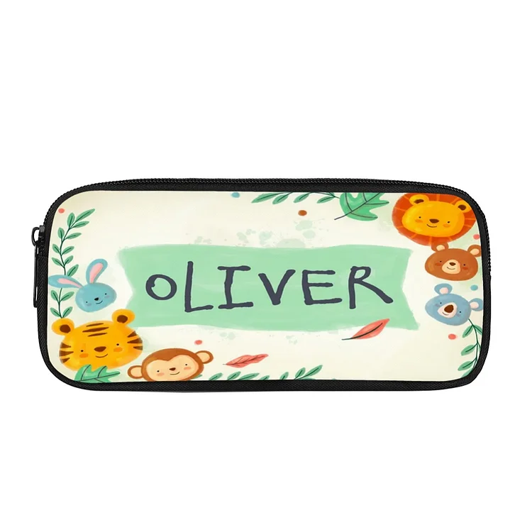 Personalized Animal Pencil Case, Customized Name Pen Case For Kids, Back To School Gift