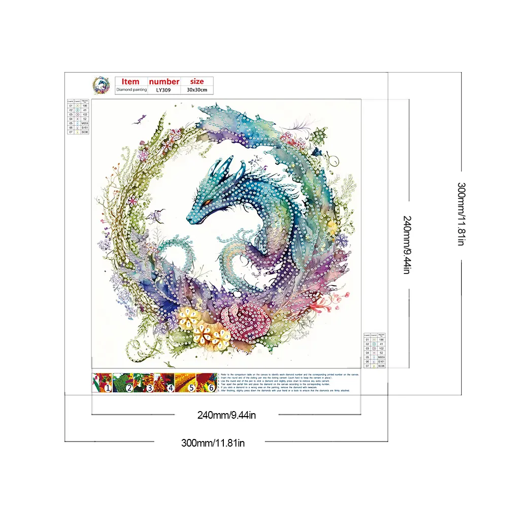 Special Shape Diamond Painting 30*30cm - Circling Dragon