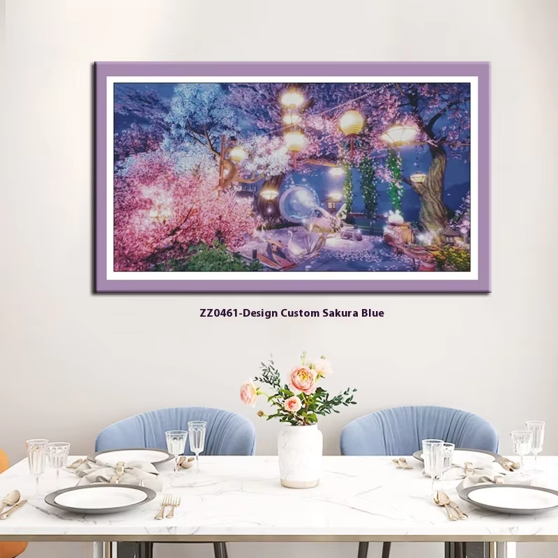1set DIY Printed Cross Stitch Kit 【ZZ0461- Customized Design Sakura Falling】printed (stamped) cross-stitch Painting Fairy Cross Stitch