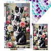 Diamond Painting - Full Round Drill - Cat and Flowers(Canvas|40*70cm)