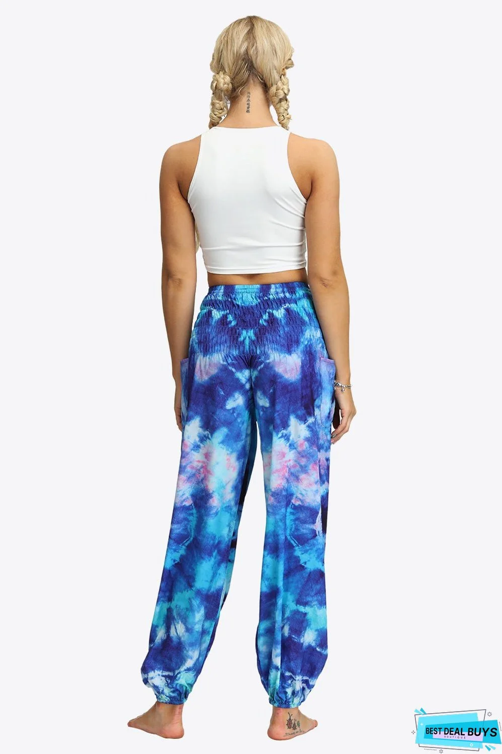 Tie-Dye Smocked Joggers