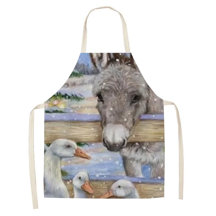 Waterproof Linen Kitchen Apron -donkey