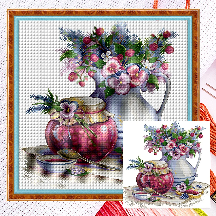 Joy Sunday-Summer Mood 36*37cm(Canvas) 14CT Counted cross stitch gbfke