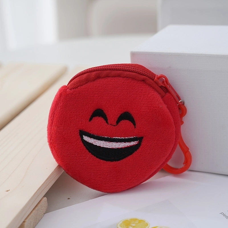Unisex Face Plush Zipper Kids Wallets
