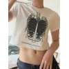 Punk Skeleton Print Crop Top