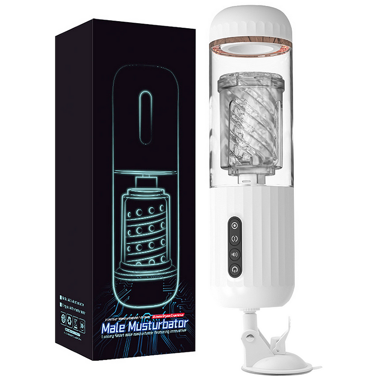 Platinum Warrior White Telescopic Rotation Suction Automatic Male Masturbation