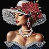 Red Flower Hat Beauty-Special Shaped Diamond Painting
