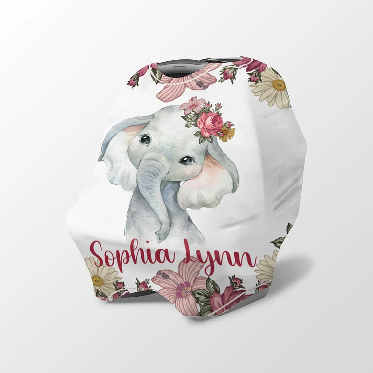 Personalized Elephant Baby Car Seat Canopy| Canopyl213