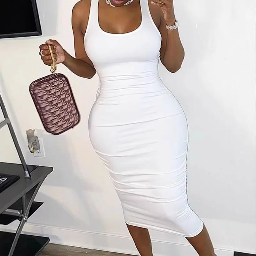 Wongn Wongn Summer Fashion Women's Lace Up P Beauty Back Nightclub Sexy Tight Dress