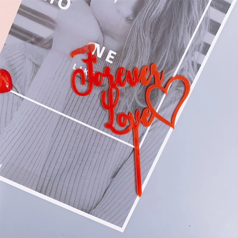 2 Pieces Valentine’S Day Elegant Lady Minimalist Letter Arylic Holiday Daily Selfie Cake Decorating Supplies Party Supplies Cake Decorating Supplies 1 Piece