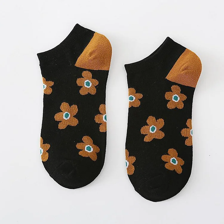 Floral Wave Short Socks