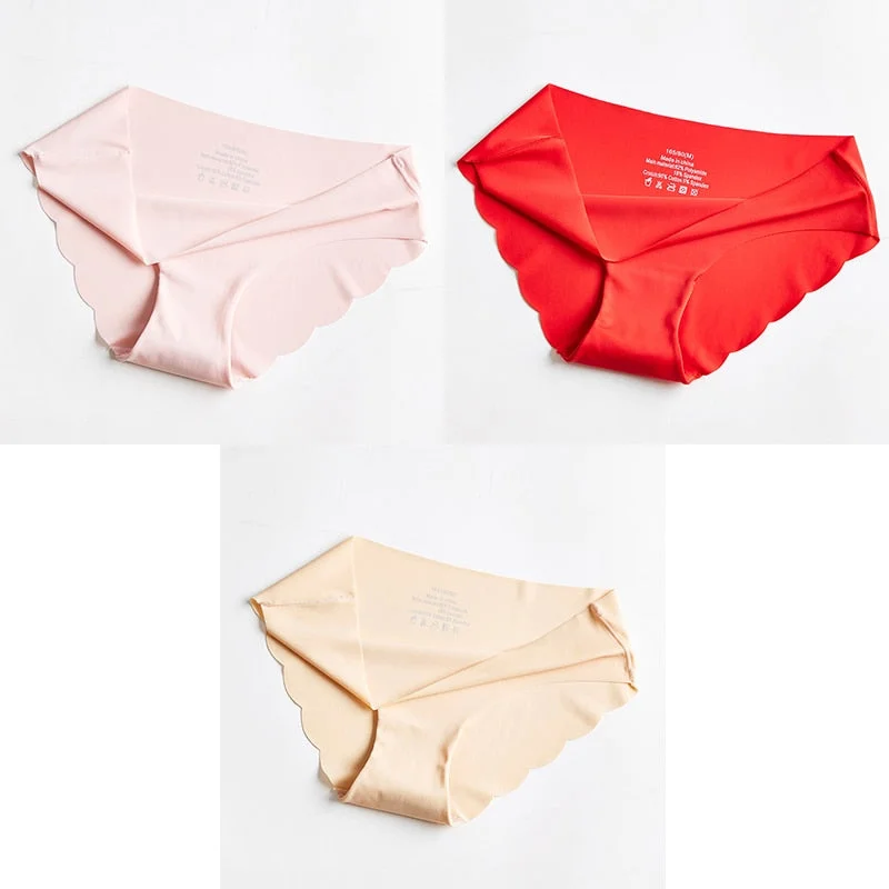 3pcs Seamless Panty Set Underwear Female Comfort Intimates Fashion Ladies Hot Sale Mid-Rise Briefs Panties Women Sexy Lingerie