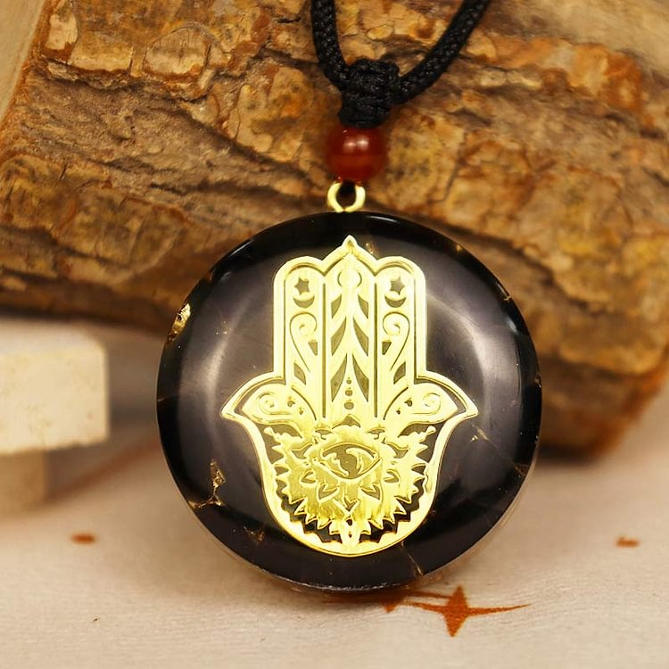 Obsidian With Hamsa Transform Necklace