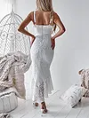 Spaghetti-Neck V-Neck Lace-Up Sexy Slim Asymmetric Midi Dress