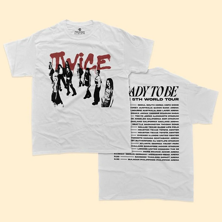 TWICE 5th World Tour READY TO BE US Tour T-shirt