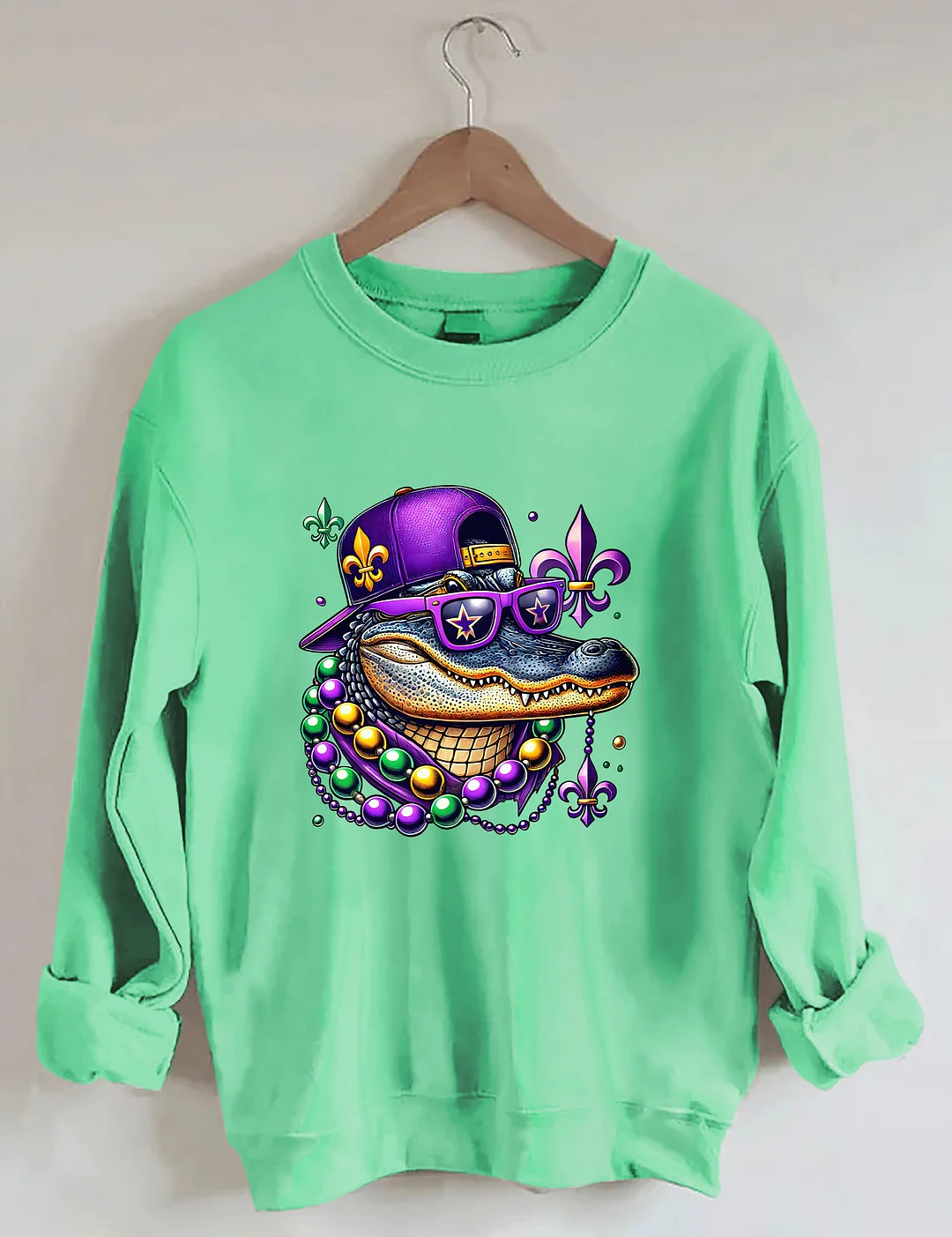Mardi Gras Crocodile Sweatshirt
