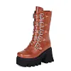 Punk Martin Boots Women High Heel Motorcycle Shoes