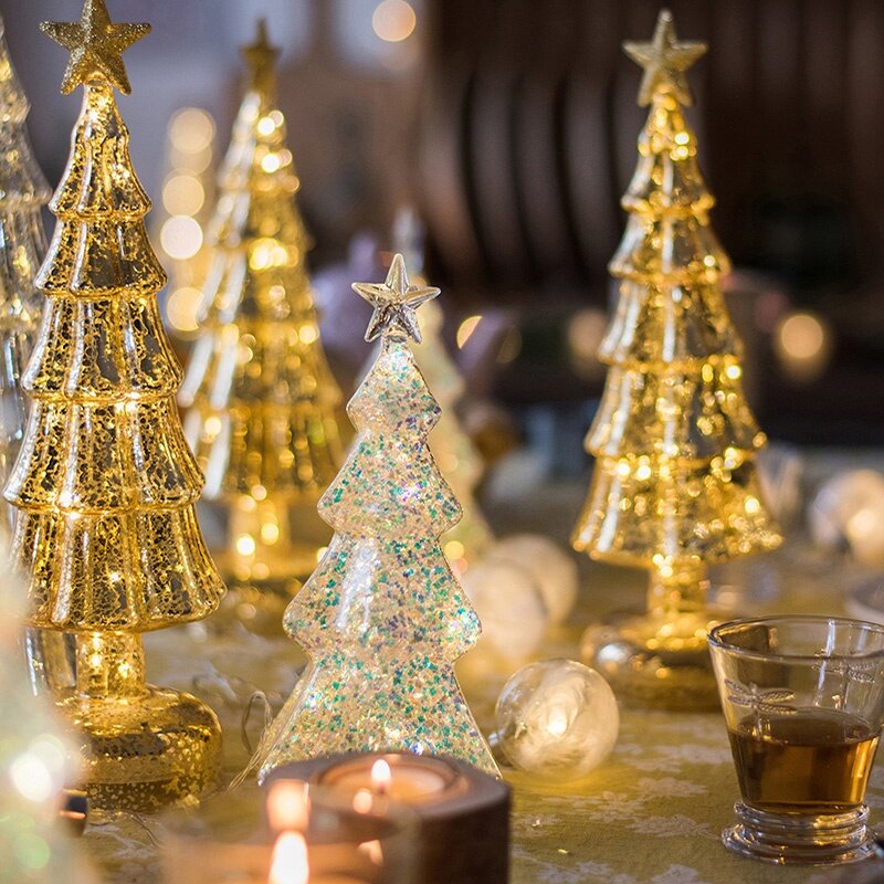 Glittering Glass Christmas Tree Decoration