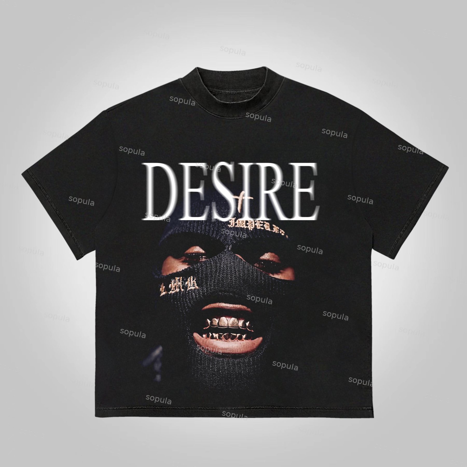 Sopula Street Portrait Graphics Desire Print Cotton T-Shirt