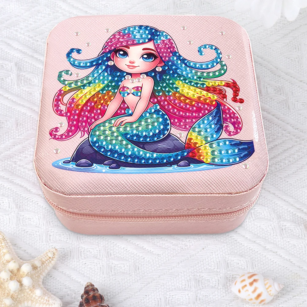 5D DIY Mermaid Special Shape Diamond Painting Jewelry Box for Art Crafts