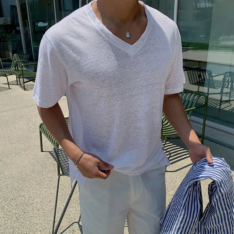 Casual Beach V-Neck T-Shirt-inspireuse