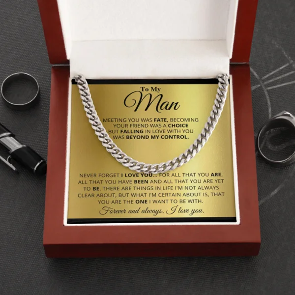 To my Son - Stand tall from Mom - Cuban Link Chain