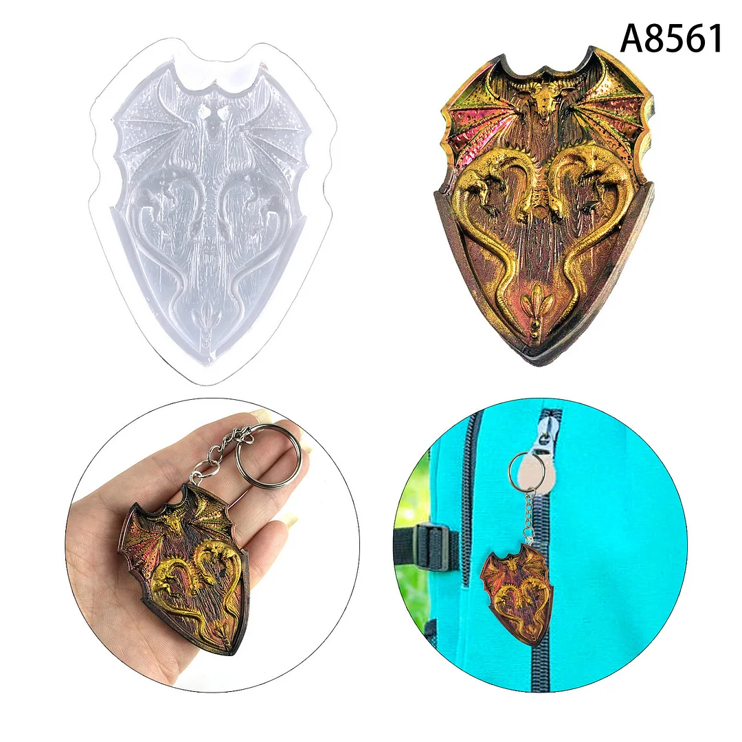 Dragon Shield Keychain Silicone Mold