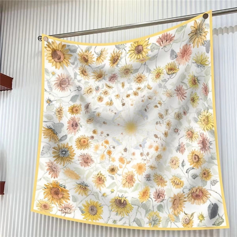 90cm * 90cm Hangzhou High Quality Twill Forged Large Square Scarf Fashion Printed Scarf Sunscreen Shawl Scarf