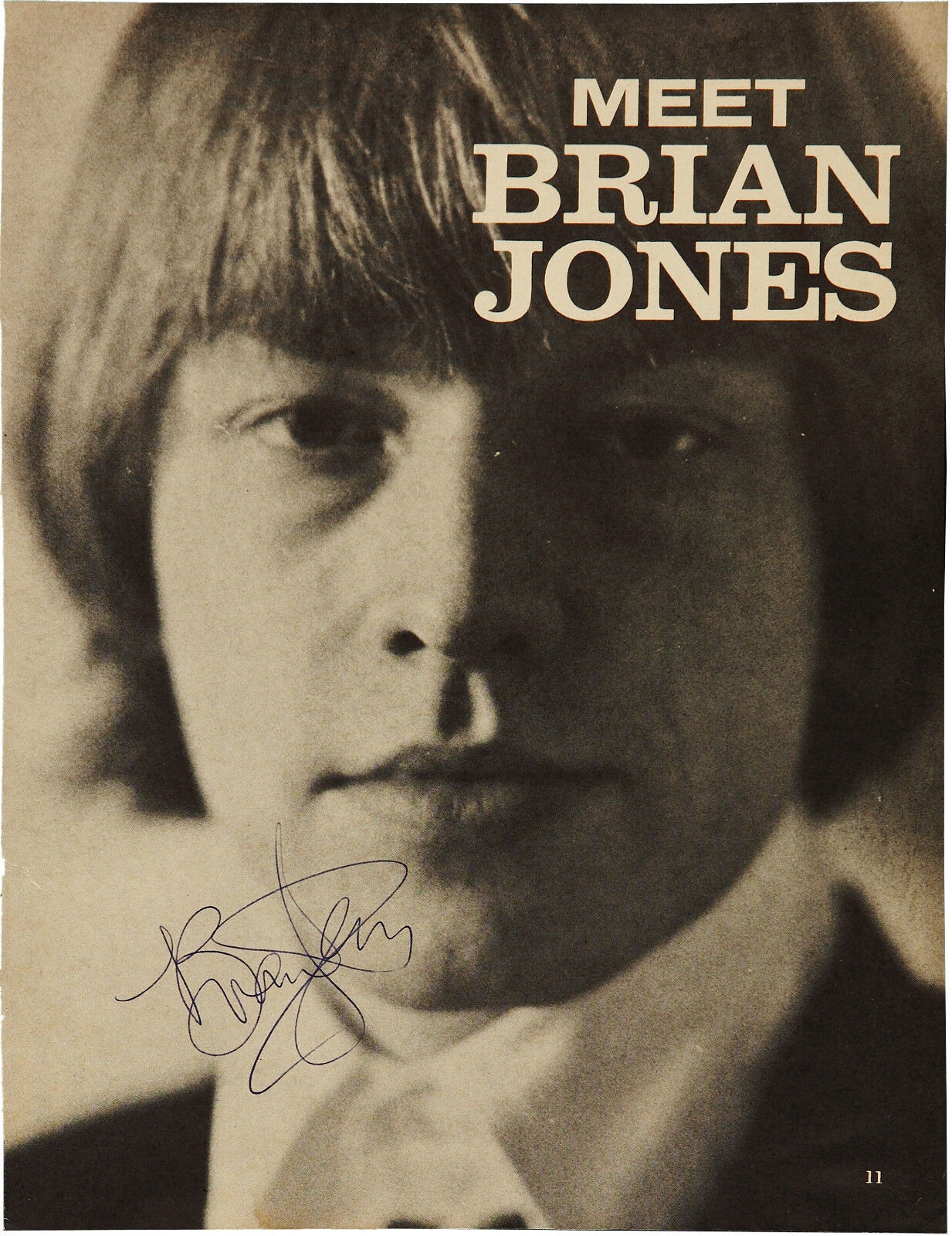 BRIAN JONES Signed Photo Poster paintinggraph - Rock Star - ROLLING STONES - preprint