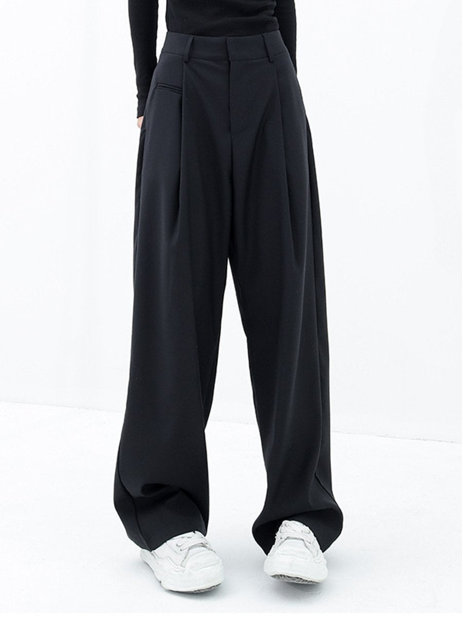 Straight-Leg Drape Floor-Mopping Trousers