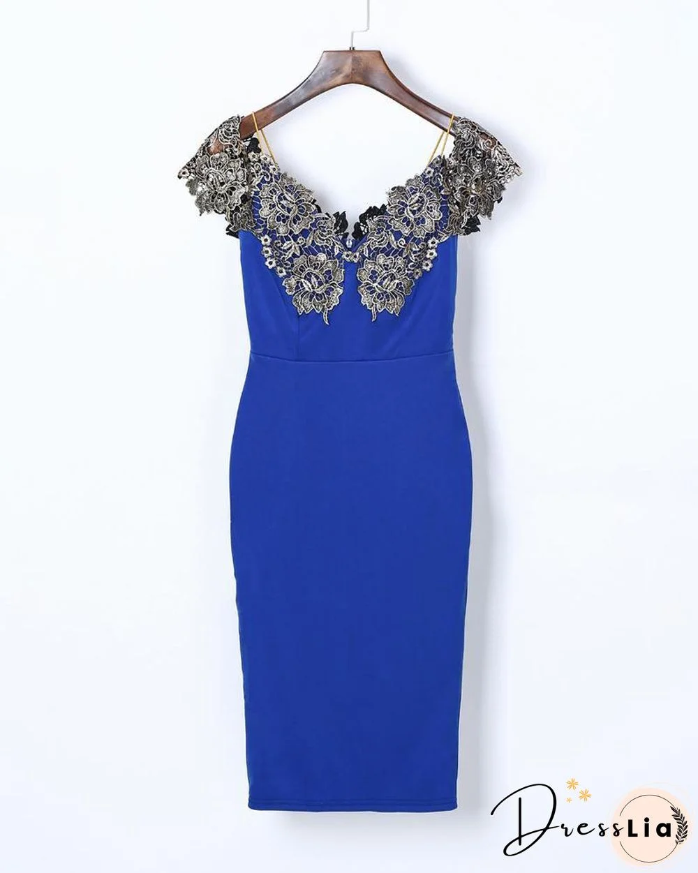 Contrast Lace Insert Bodycon Dress P11041