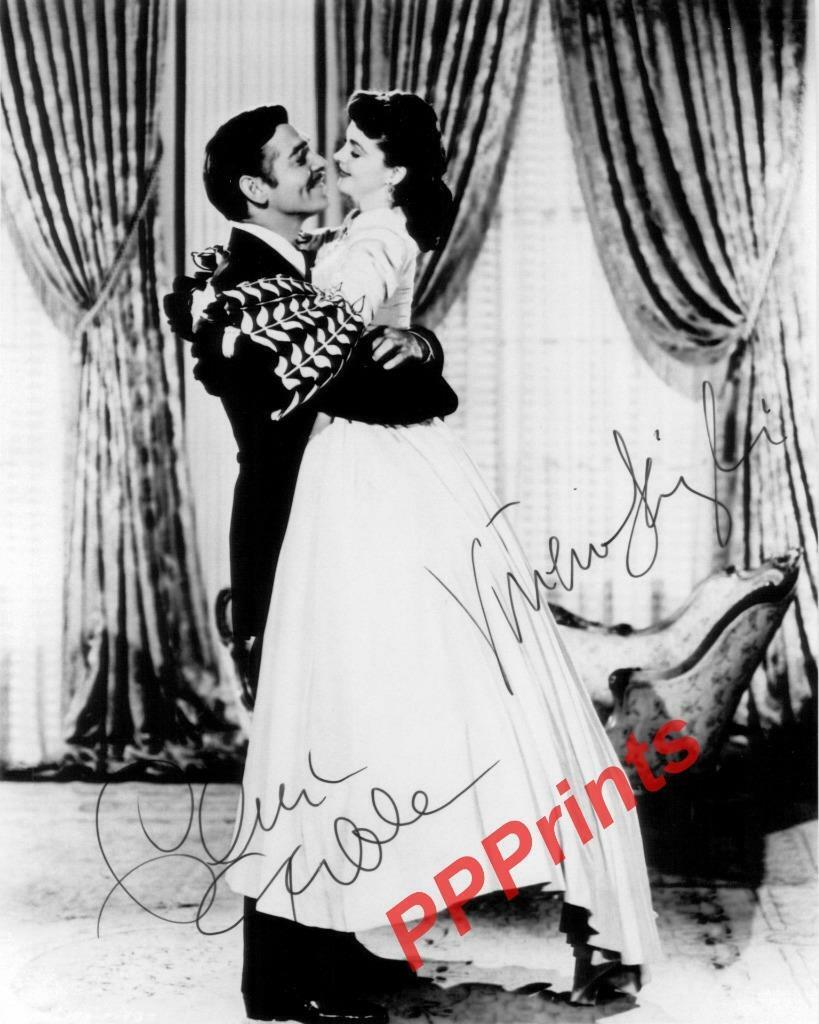 CLARK GABLE VIVIEN LEIGH GONE WITH THE WIND SIGNED 10X8 REPRO Photo Poster painting PRINT