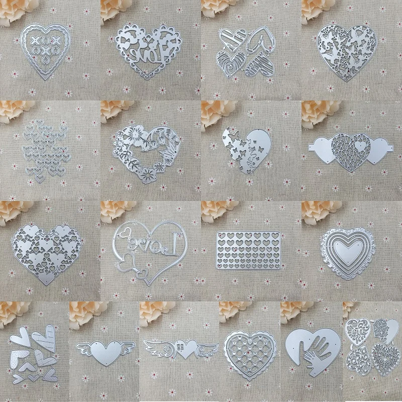 Nigikala Heart Metal Cutting Dies Scrapbooking Stencil Heart Die Cut Decoration DIY Embossing Album Paper Cards Gift