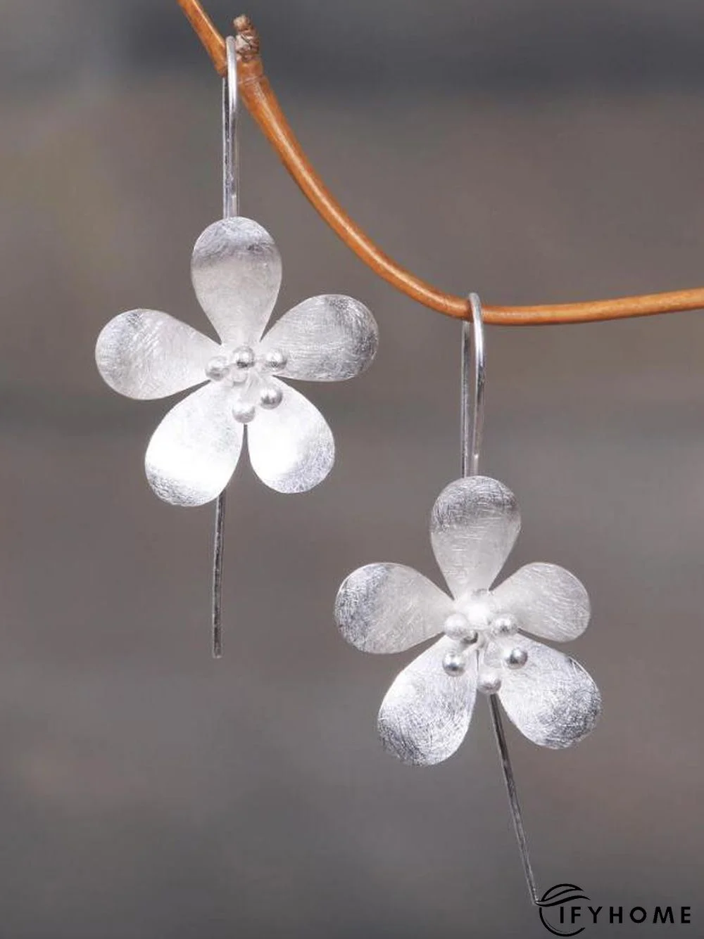 Boho Vintage Silver Floral Worn Earrings Ethnic Jewelry | IFYHOME