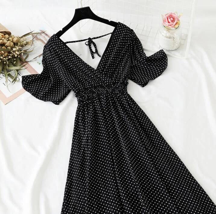 Summer Vintage Floral Chiffon Long Dress Sexy V-neck Ruffle Boho Dresses 2021 Elegant Women Party Short sleeve Dress Vestidos